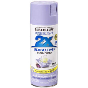 Rust-Oleum Painter's Touch 2X Ultra Cover Satin French Lilac Paint+Primer Spray Paint 12 oz