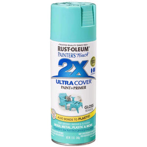 Rust-Oleum Painter's Touch 2X Ultra Cover Gloss Seaside Paint+Primer Spray Paint 12 oz