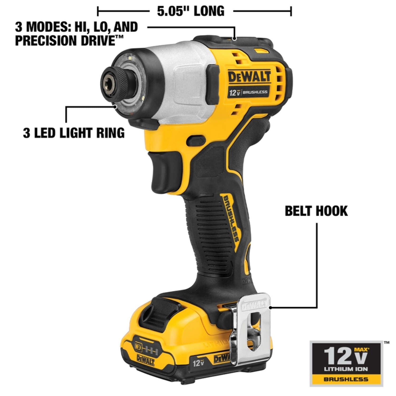 DeWalt 12V MAX EXTREME 12 V 1 4 in. Cordless Brushless Impact