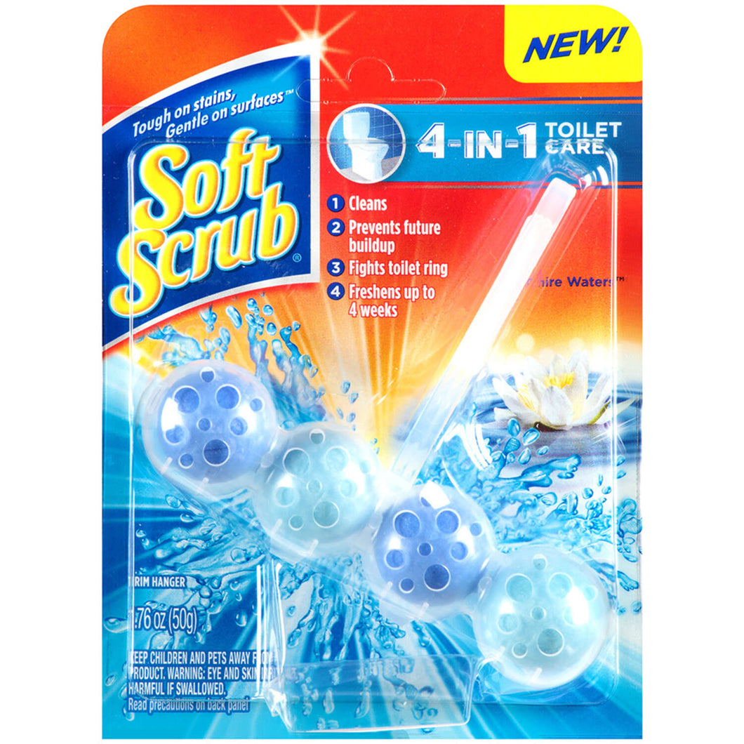 Soft Scrub 4-in-1 Toilet Care Sapphire Waters Scent Toilet Bowl Cleaner 1.76 oz Tablet