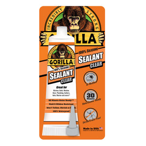 Gorilla Clear Silicone All Purpose Sealant 2.8 oz