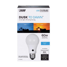 Load image into Gallery viewer, Feit Electric Intellibulb A19 E26 (Medium) LED Dusk to Dawn Bulb Daylight 60 W 1 pk