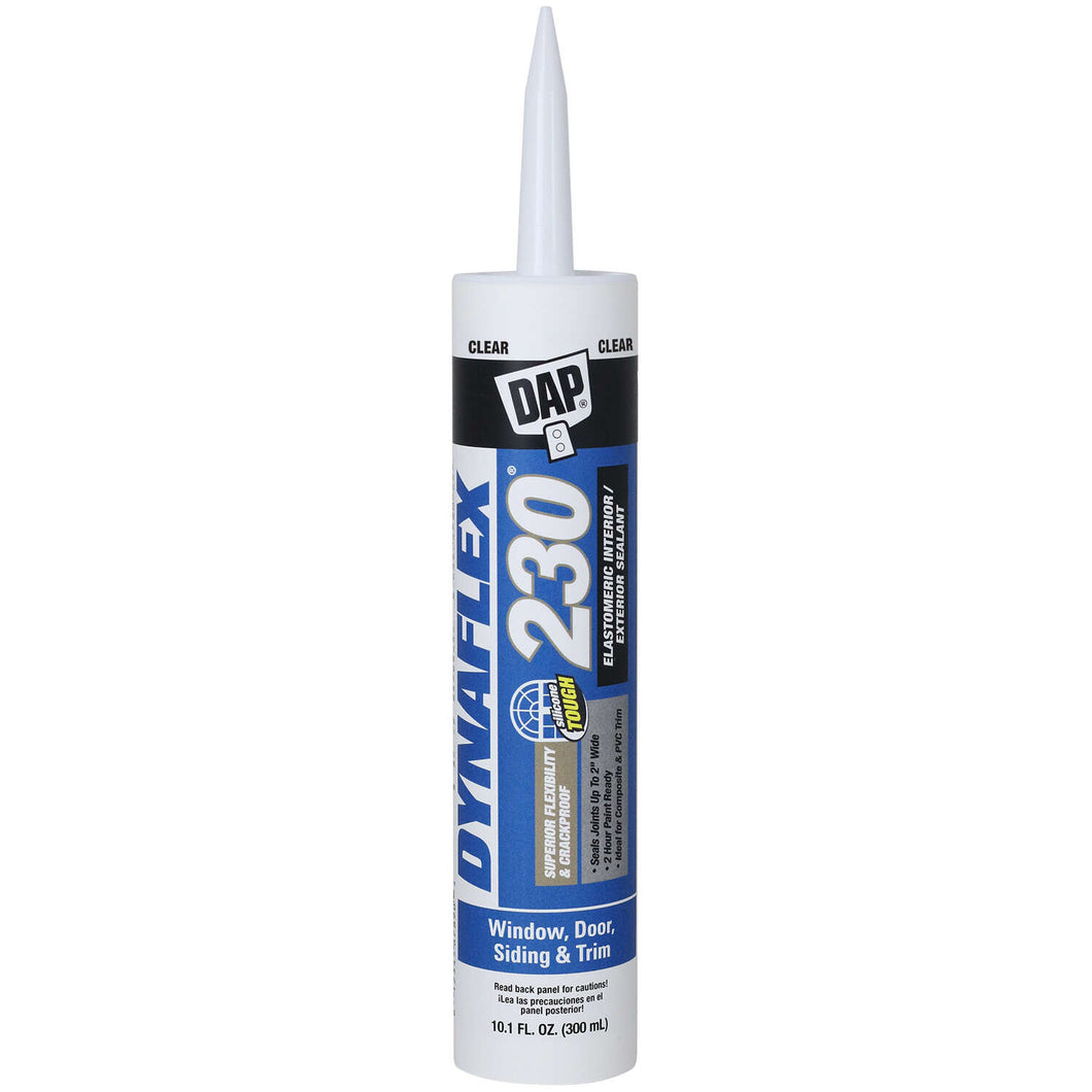 DAP Dynaflex 230 Clear Elastomeric Door/Siding/ Window Sealant 10.1 oz