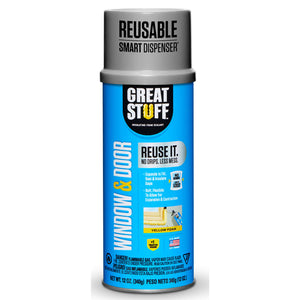 Great Stuff Smart Dispenser Yellow Polyurethane Insulating Foam Sealant 12 oz