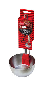 TableCraft BBQ 4-3/4 ft. W X 9-1/2 ft. L Red/Silver Stainless Steel Brush/Sauce Pan