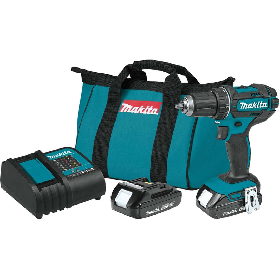 Makita 18 V 1/2 in. Brushed Cordless Compact Drill Kit (Battery & Charger)