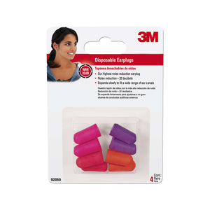 3M 32 dB Soft Foam Earplugs Assorted 4 pair