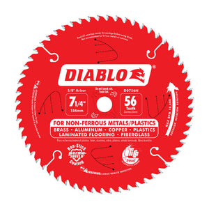 Diablo 7-1/4 in. D X 5/8 in. Carbide Tipped Titanium Circular Saw Blade 56 teeth 1 pc