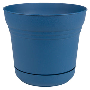 Bloem 7 in. D Polyresin Saturn Planter Blue