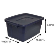 Load image into Gallery viewer, Rubbermaid Roughneck 3 gal Black/Gray Storage Box 7 in. H X 10.3 in. W X 15.687 in. D Stackable