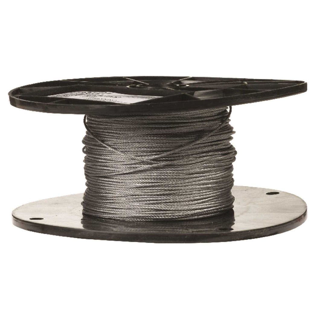 Campbell Chain Galvanized Galvanized Steel 1/16 in. Dia. x 500 ft. L Aircraft Cable (Per foot)