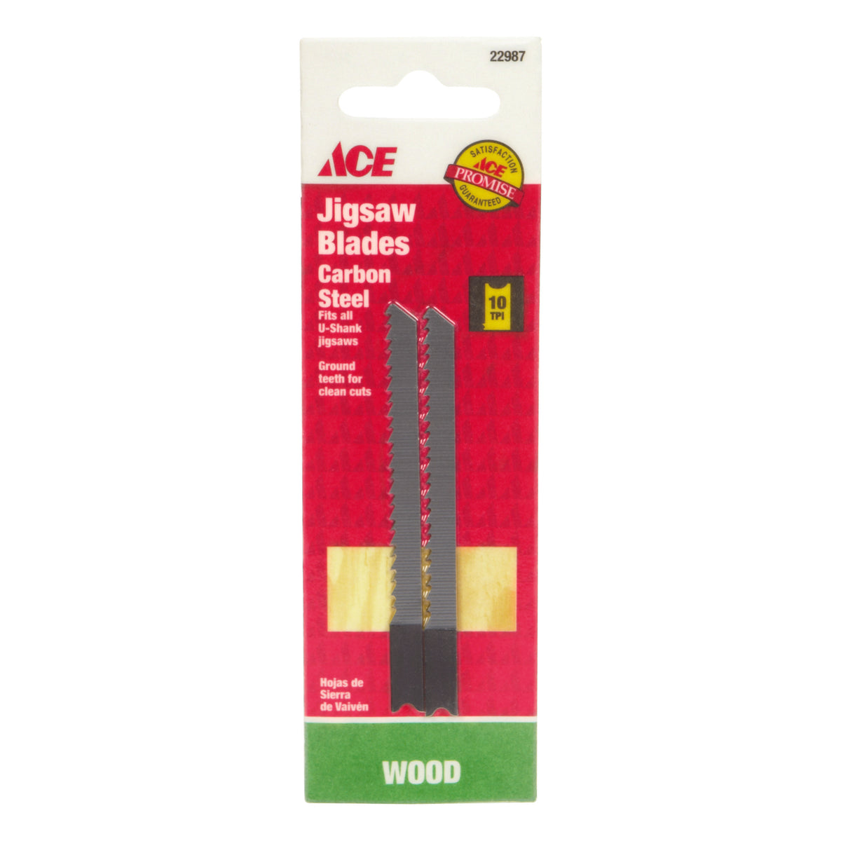 Ace 31/8 in. Carbon Steel UShank Jig Saw Blade 10 TPI 2 pk HiPro