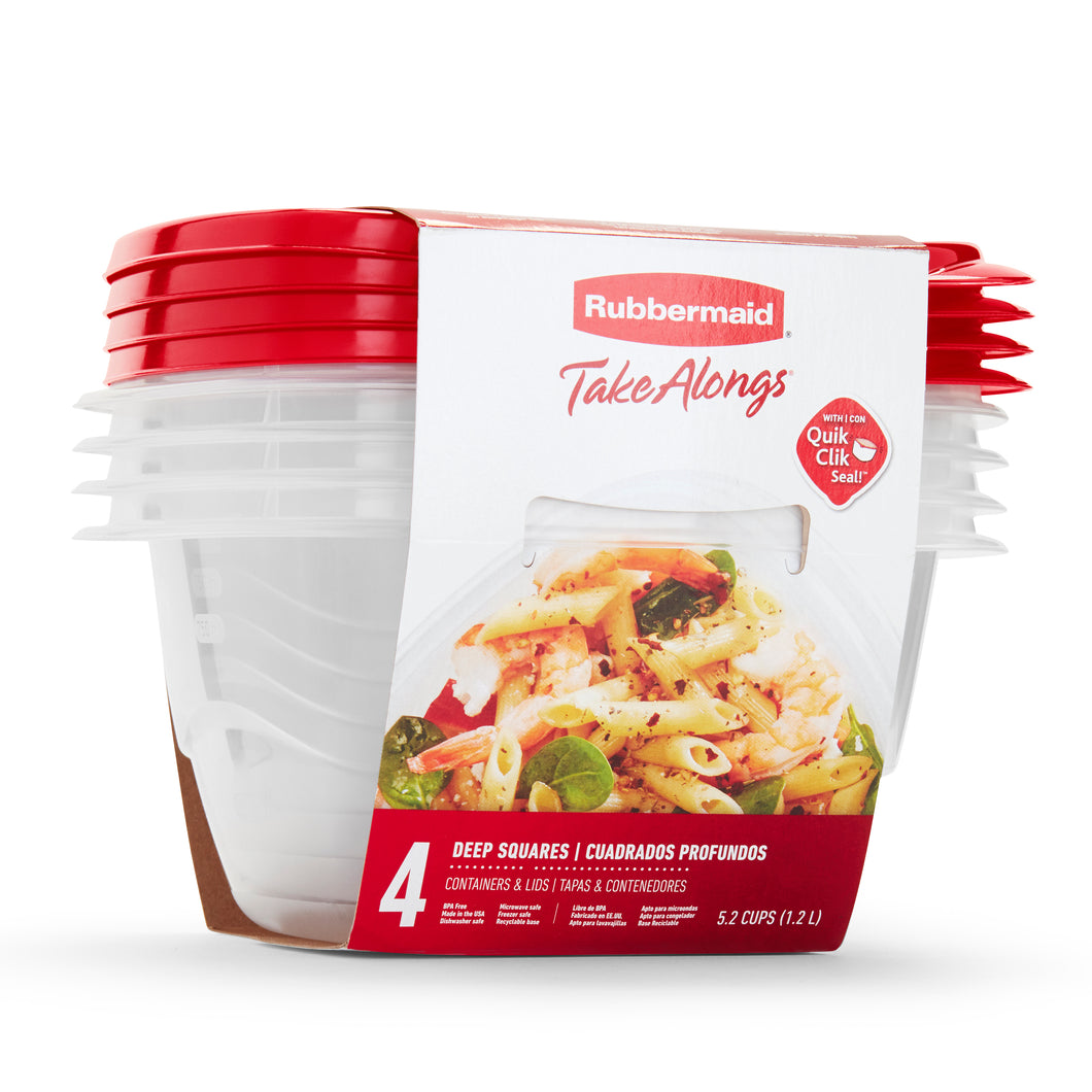 Rubbermaid TakeAlongs Food Storage Container, 5.2 Cup 4pack