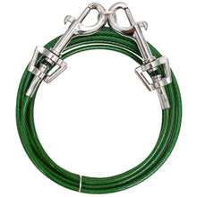 Load image into Gallery viewer, PDQ Green / Silver Vinyl Coated Cable Dog Tie Out Small