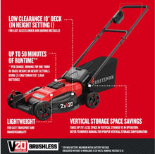 Load image into Gallery viewer, Craftsman V20 Max 20 in. 20 V Battery Lawn Mower Kit (Battery &amp; Charger)