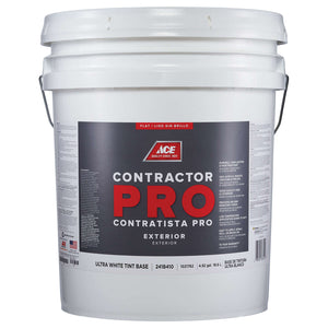 Ace Contractor Pro Flat Tint Base Ultra White Base Paint Exterior 5 gal