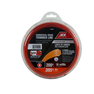 Ace Premium Commercial Grade 0.095 in. D X 200 ft. L Trimmer Line