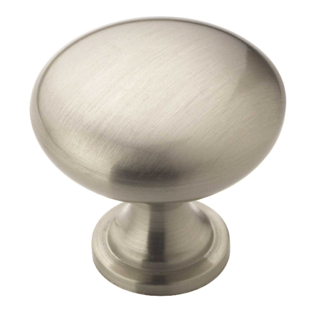 Amerock Allison Round Cabinet Knob 1-1/4 in. Dia. 1-1/8 in. Satin Nickel 1 pk