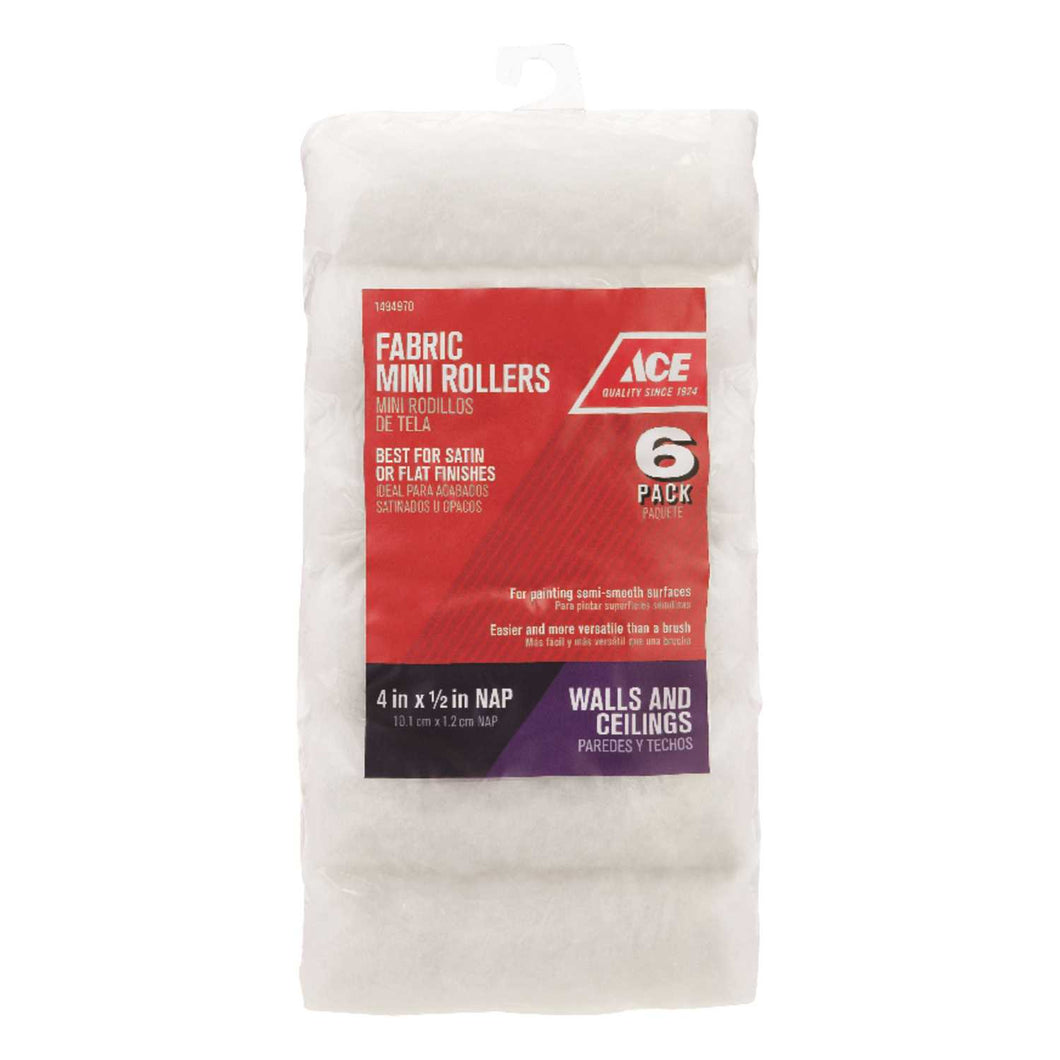Ace Knit 1/2 in. x 4 in. W Mini Paint Roller Cover 6 pk
