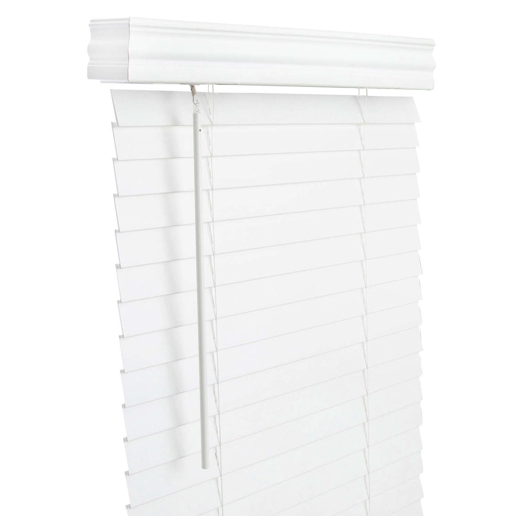 Living Accents Faux Wood 2 in. Blinds 72 in. W X 60 in. H White Cordless