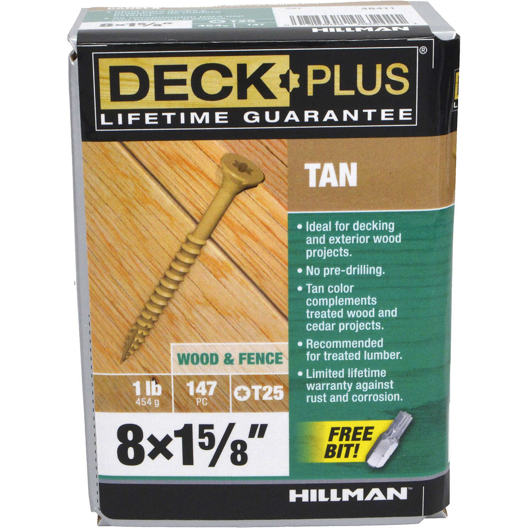 Deck Plus No. 8 X 1-5/8 in. L Star Flat Head Exterior Deck Screws 1 lb