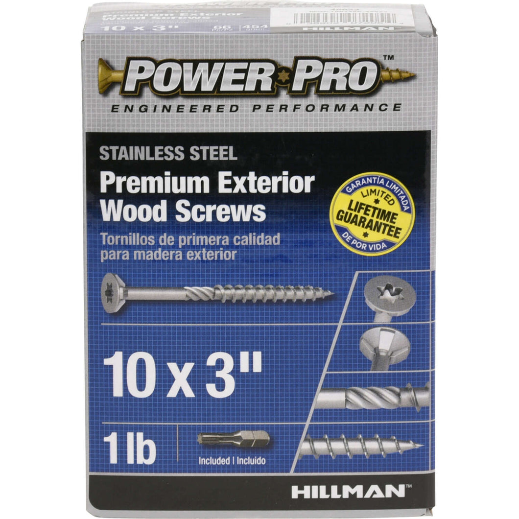 Hillman Power Pro No. 10 X 3 in. L Star Flat Head Exterior Deck Screws 1 lb