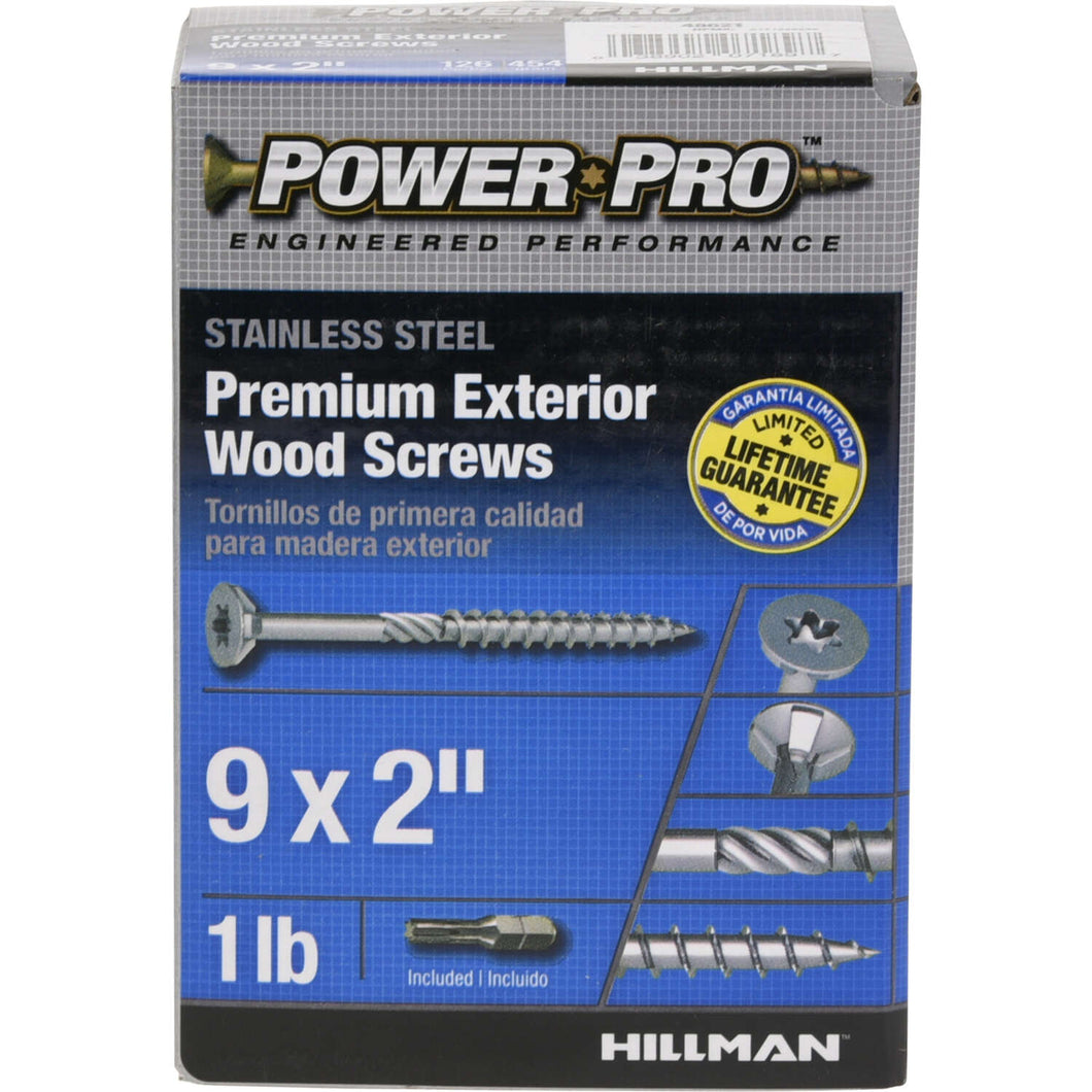 Hillman Power Pro No. 9 X 2 in. L Star Flat Head Exterior Deck Screws 1 lb