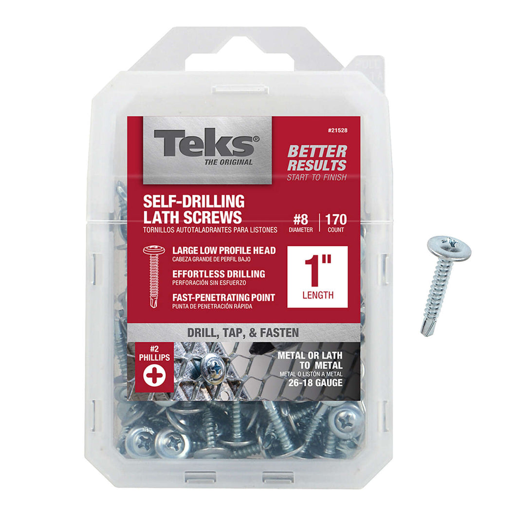 Teks No. 8 X 1 in. L Phillips Truss Head Lath Screws 170 pk