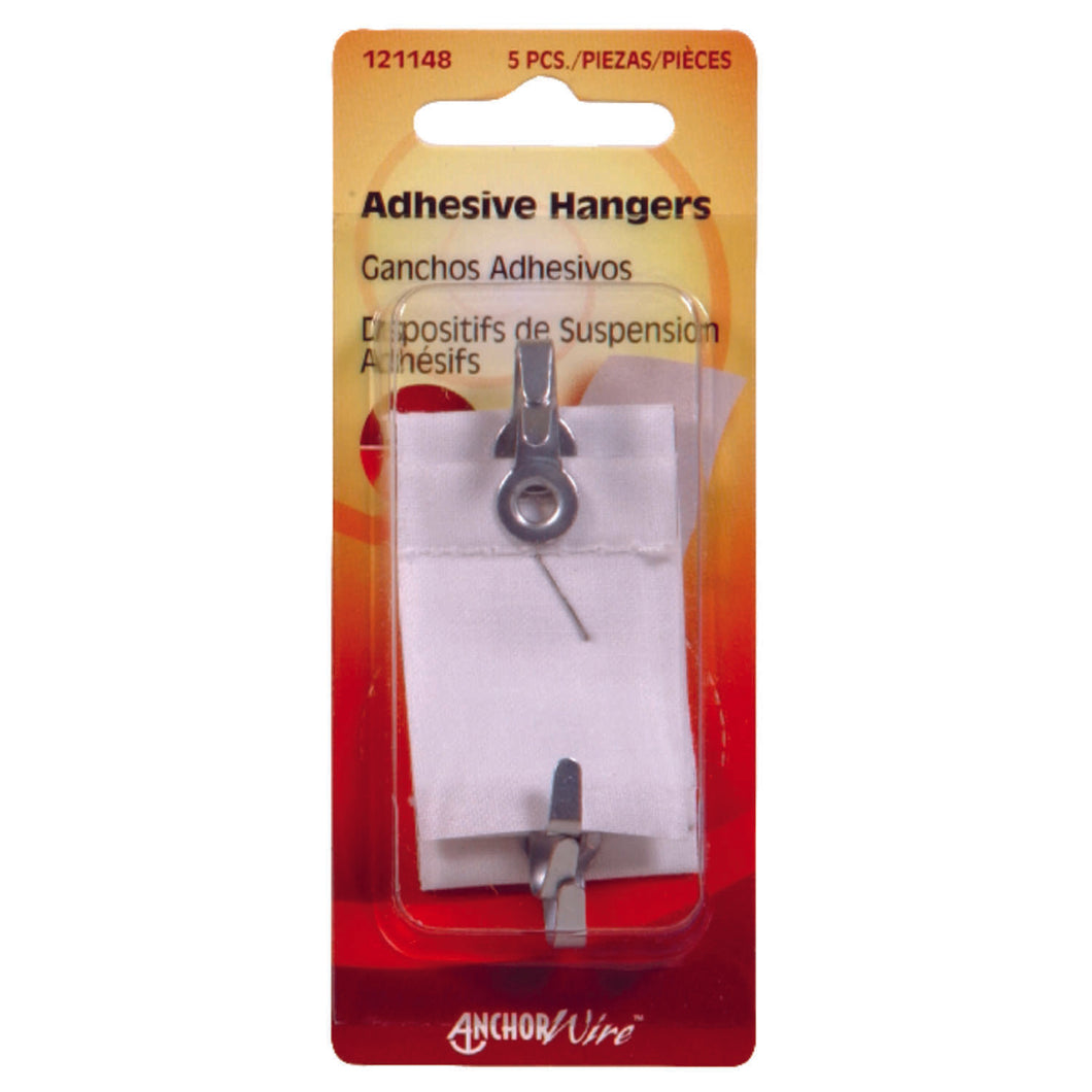 Hillman AnchorWire Steel-Plated White Adhesive Hangers 1-1/2 lb 5 pk