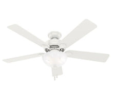 Load image into Gallery viewer, Swanson 52 inch Fresh White with Fresh White/Natural Wood Blades Ceiling Fan