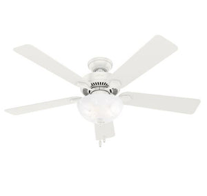 Swanson 52 inch Fresh White with Fresh White/Natural Wood Blades Ceiling Fan