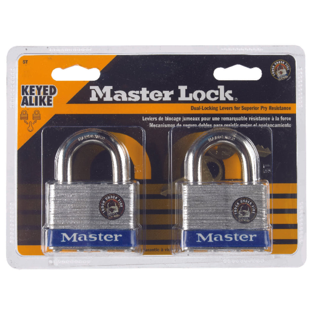 Master Lock 1-1/2 in. H X 7/8 in. W X 2 in. L Steel 4-Pin Cylinder Padlock Keyed Alike