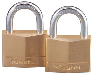 Master Lock 1-1/4 in. H X 5/16 in. W X 1-9/16 in. L Brass 4-Pin Tumbler Padlock Keyed Alike