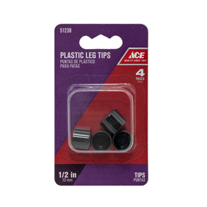 Ace Plastic Leg Tip Black Round 1 pk