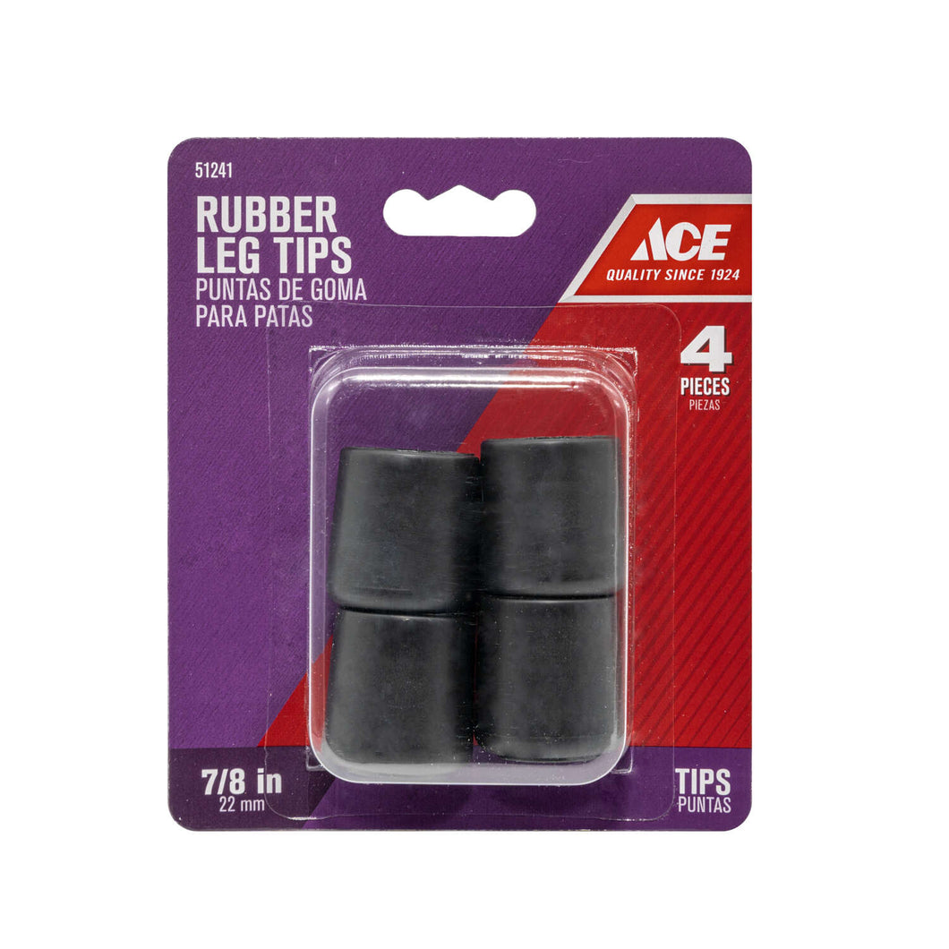 Ace Rubber Leg Tip Black Round 1 pk