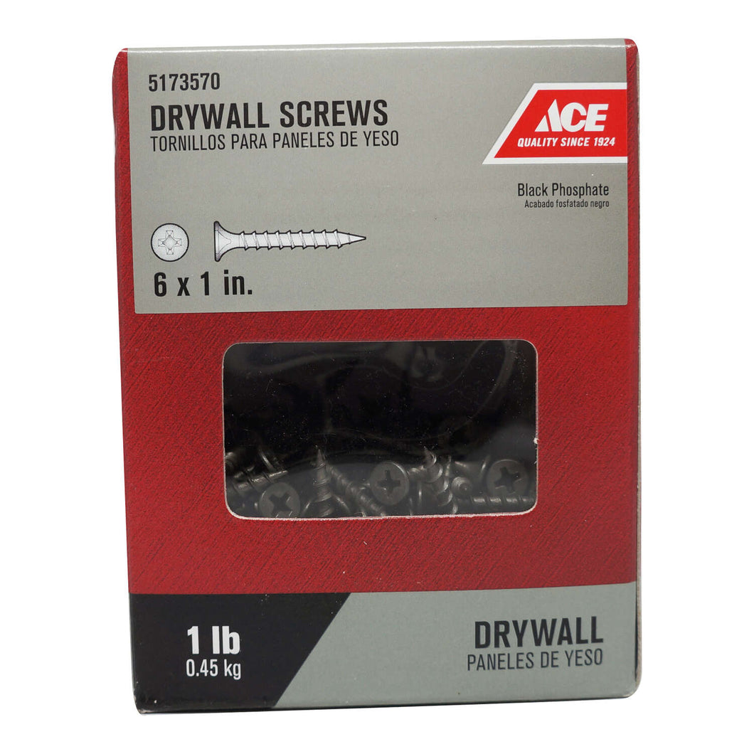 Ace No. 6 wire X 1 in. L Phillips Drywall Screws 1 lb 343 pk