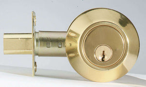 Home Plus Polished Brass Brass Single Cylinder Deadbolt