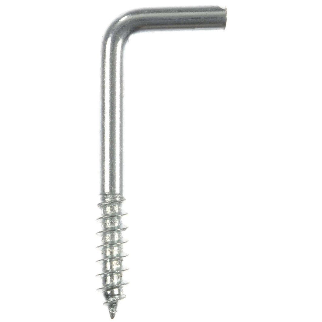 Ace Small Zinc-Plated Silver Steel 1 in. L Square Bend Screw Hook 10 lb 12 pk