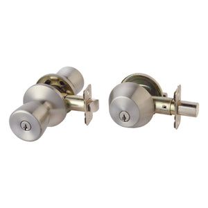 Ace Tulip Satin Entry Lever and Deadbolt Set 1-3/4 in.