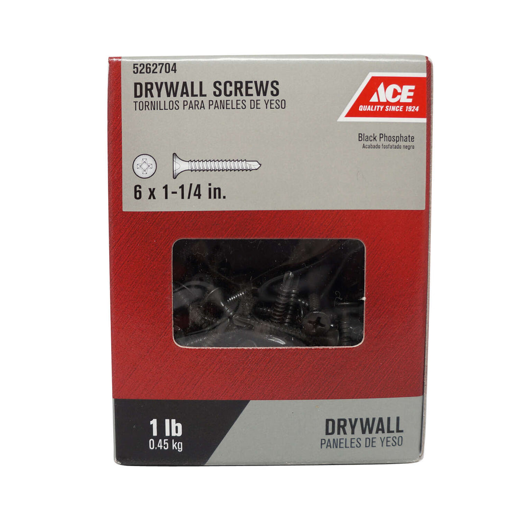 Ace No. 6 wire X 1-1/4 in. L Phillips Drywall Screws 1 lb 245 pk