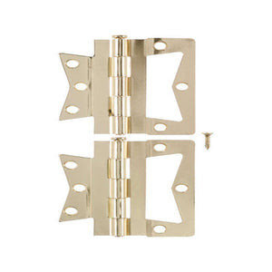 Ace 3.75 in. W X 4 in. L Bright Brass Brass Non-Mortise Hinge 2 pk