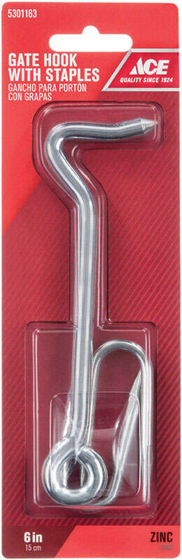 Ace 0.44 in. L Zinc Wire Staple Gate Hook 1 pk