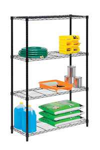 Honey-Can-Do Urban 4-Tier Storage Shelves, 250 lb. Black 36x14x54