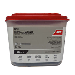 Ace No. 6 wire X 2 in. L Phillips Drywall Screws 5 lb 945 pk