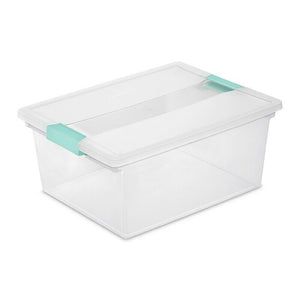 Sterilite 6.25 in. H x 11 in. W x 14 in. D Stackable Clip Storage Box