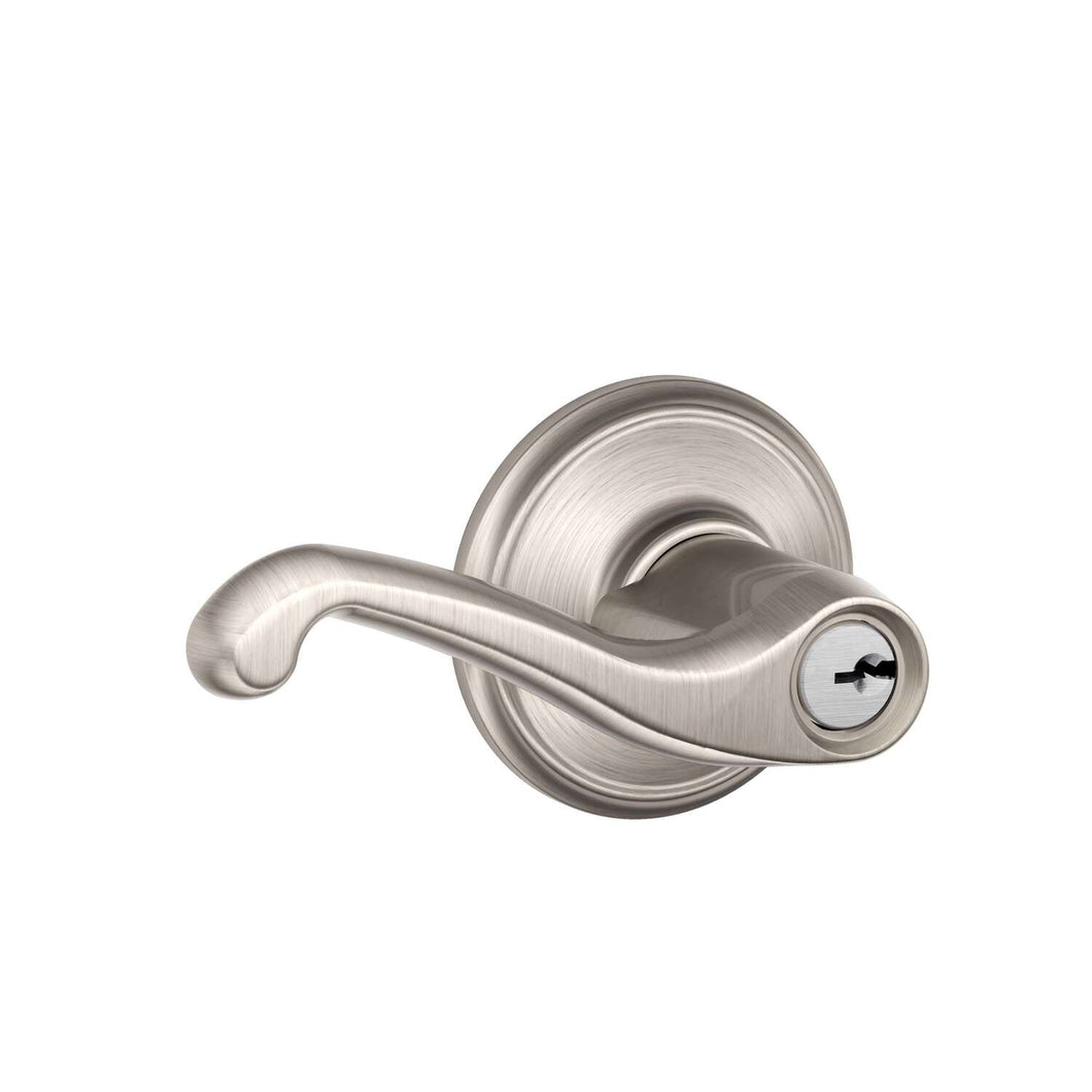 Schlage Flair Satin Nickel Entry Lockset ANSI Grade 2 1-3/4 in.