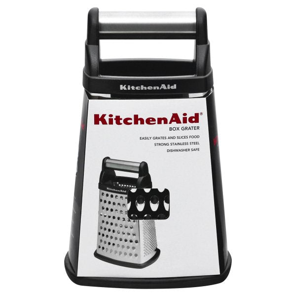 KitchenAid 6.25 x 5.25 in. Black & Silver Stainless Steel Box Grater