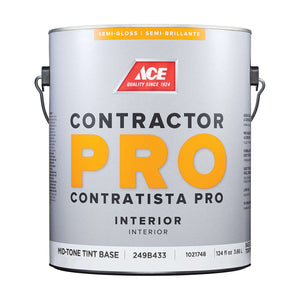 Ace Contractor Pro Semi-Gloss Tint Base Mid-Tone Base Paint Interior 1 gal