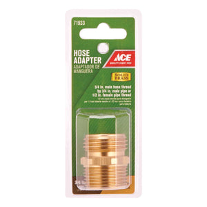 Ace 3/4 in. MHT x 3/4 in. MPT x 1/2 in. FPT Brass Threaded Hose Adapter