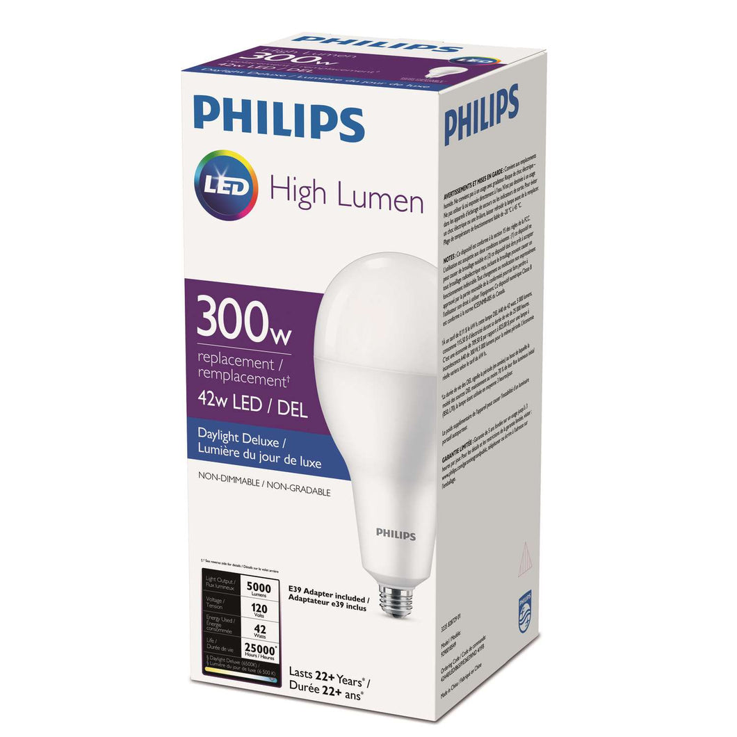 Philips A40 E26 (Medium) LED Bulb Daylight 300 Watt Equivalence 1 pk
